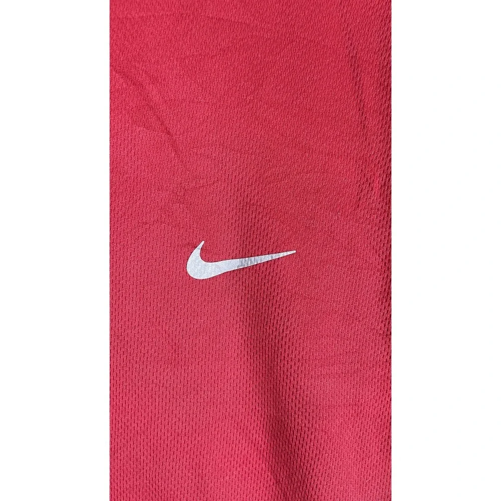 Nike Dri-FIT Shirt‎ Mens Large Red Mesh Long Sleeve Running Athletic Top